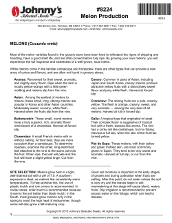 8224 Melon Production - Johnny`s Selected Seeds