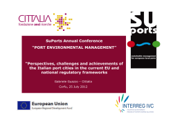 Perspectives, challenges and achievements of the italian port cities