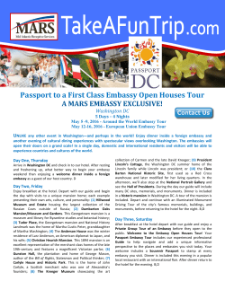 Passport to a First Class Embassy Open Houses Tour