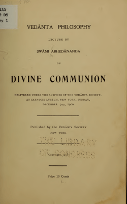 lecture by Sw&acirc;mi Abhed&acirc;nanda on divine communion