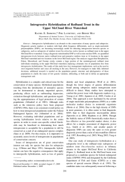 Introgressive Hybridization of Redband Trout in the Upper McCloud