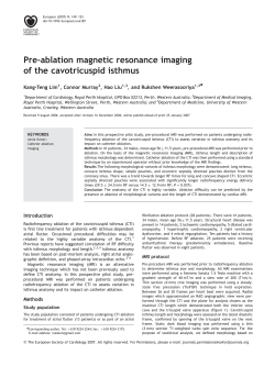Pre-ablation magnetic resonance imaging of the cavotricuspid isthmus