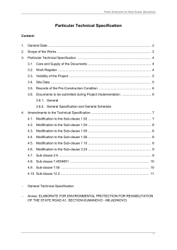 Particular Technical Specification