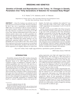 Genetics of growth and reproduction in the turkey. 14. Changes in
