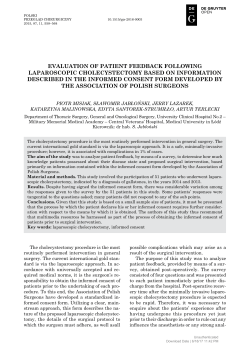 EvALuAtION Of PAtIENt fEEdbAcK fOLLOwING