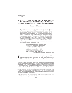 through a gloss darkly: biblical annotations and theological