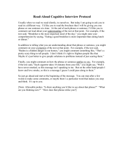 Read-Aloud Cognitive Interview Protocol