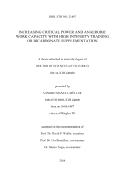 increasing critical power and anaerobic work - ETH E
