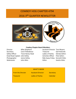 COWBOY HOG CHAPTER 4794 2016 3RD QUARTER NEWSLETTER