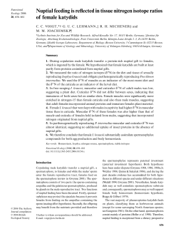 Nuptial feeding is reflected in tissue nitrogen isotope ratios of female