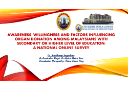 awareness, willingness and factors influencing organ donation