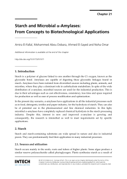Starch and Microbial α-Amylases: From Concepts to