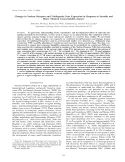 Changes in Nuclear Receptor and Vitellogenin Gene Expression in
