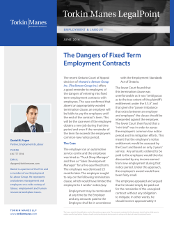 The Dangers of Fixed Term Employment Contracts