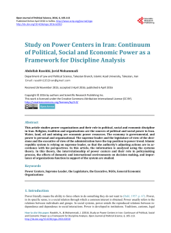 Study on Power Centers in Iran: Continuum of Political, Social and