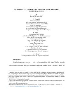 R v CAMPBELL: RETHINKING THE ADMISSIBLITY OF RAP