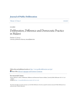 Deliberation, Difference and Democratic Practice in Malawi