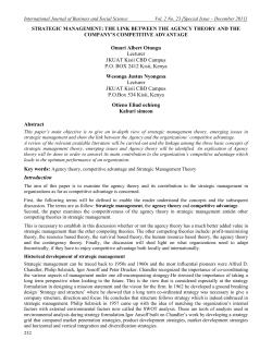 strategic management - International Journal of Business and Social