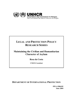 Maintaining the Civilian and Humanitarian Character of