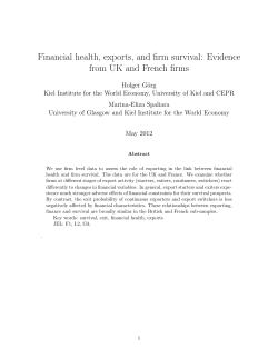 Financial health, exports, and firm survival