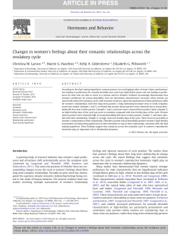 Larson et al. Changes in women`s feelings about their romantic