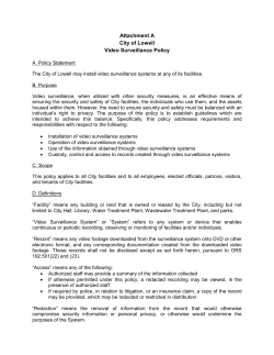 Surveillance Camera Policy