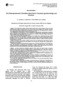 The Palaeoproterozoic Ubendian shear belt in Tanzania