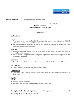 Foreign Securities Weekly Review &ndash; June 20, 2010 Major Poin