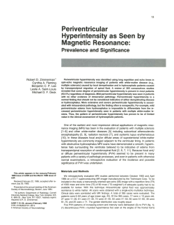 Periventricular Hyperintensity as Seen by Magnetic