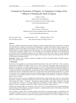 Criminal Law Protection of Property: A Comparative