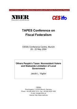 TAPES Conference on Fiscal Federalism