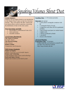 Lesson Summary Students will investigate density as an introduction