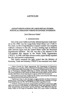 Japan`s Regulation of Large Retail Stores - Penn Law