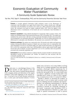 Economic evaluation of community water fluoridation