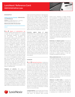 LexisNexis&reg; Reference Card: Administrative Law