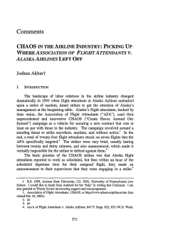 Chaos in the Airline Industry: Picking Up Where