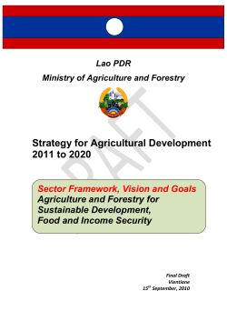 Lao Agricultural Development Strategy 2020