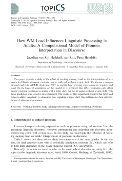 A Computational Model of Pronoun Interpretation in Discourse