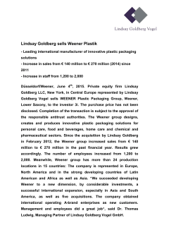 Lindsay Goldberg sells Weener Plastik