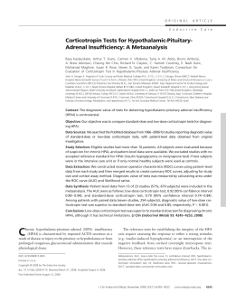 Corticotropin Tests for Hypothalamic-Pituitary