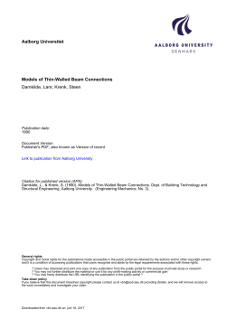 Models of Thin-Walled Beam Connections - VBN