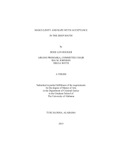 MASCULINITY AND RAPE MYTH ACCEPTANCE IN THE DEEP