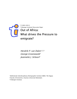 Out of Africa: what drives the pressure to emigrate?