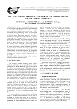 THE USE OF MACHINE HAMMER PEENING TECHNOLOGY FOR