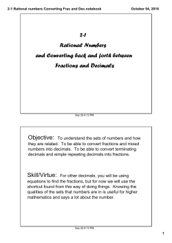 2-1 Rational numbers Converting Frac and Dec.notebook