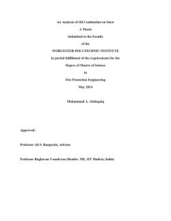 An Analysis of Oil Combustion on Snow A Thesis Submitted to the
