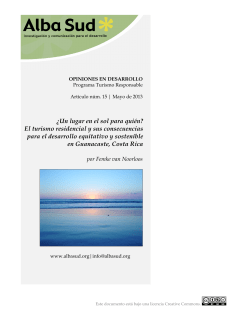 El turismo residencial y sus consecuencias para el