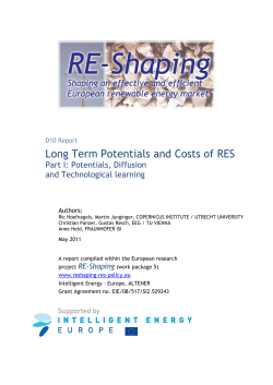 Long Term Potentials and Costs of RES - Re