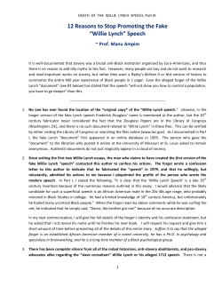 Death of the Willie Lynch Speech