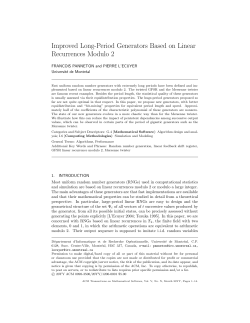 Improved Long-Period Generators Based on Linear Recurrences